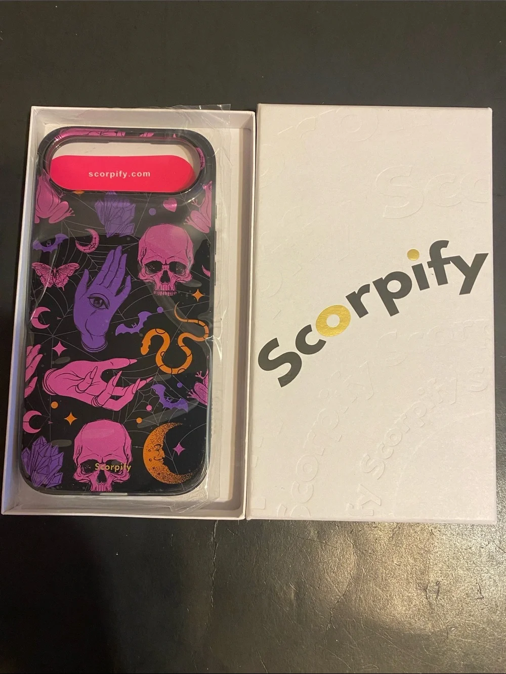Purple & Orange Skull Pattern Phone Case -